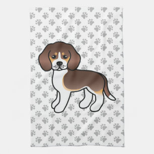 Süßer Cartoon-Hund Chocolate Tricolor Beagle Geschirrtuch