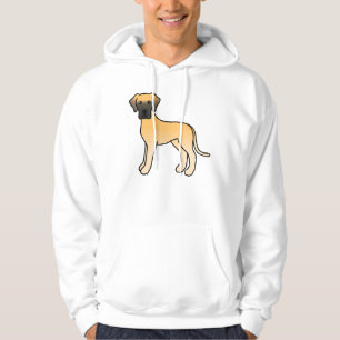 Süßer Cartoon-Hund der Rasse Fawn Great Dane Hoodie