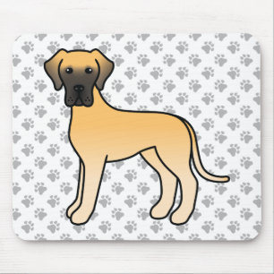 Süßer Cartoon-Hund der Rasse Fawn Great Dane Mousepad