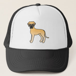Süßer Cartoon-Hund der Rasse Fawn Great Dane Truckerkappe
