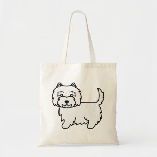 Süßer Cartoon-Hund der Rasse West Highland White T Tragetasche