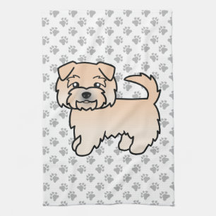 Süßer Cartoon-Hund der Wheaten Norfolk Terrier-Ras Geschirrtuch