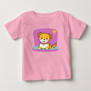 Süßer Cartoon-Hund mit fröhlichem Ausdruck Baby T-shirt