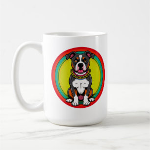 Süßer Cartoon-Hund mit Halsband Kaffeetasse