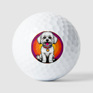 Süßer Cartoon-Hund mit Kette Golfball