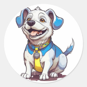 Süßer Cartoon-Hund Runder Aufkleber