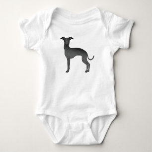 Süßer Cartoon-Hund Schwarzer Italienischer Windhun Baby Strampler
