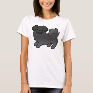 Süßer Cartoon-Hund Schwarzer Tibetanischer Spaniel T-Shirt