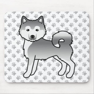 Süßer Cartoon-Hund Silber Alaskan Malamute Mousepad