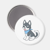 Süßer Cartoon Husky Welpe Magnet (Vorderseite/Rückseite)