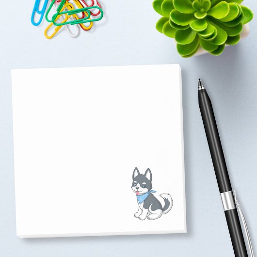 Süßer Cartoon Husky Welpe Post-it Klebezettel