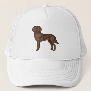 Süßer Cartoon-Labrador Retriever in Schokoladenbra Truckerkappe