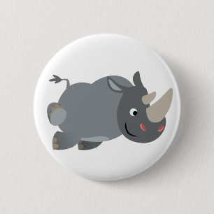 Süßer Cartoon-Lade-Nashorn-Button-Abzeichen Button