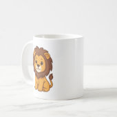 Süßer Cartoon-Löwe Kaffeetasse (Vorderseite Links)