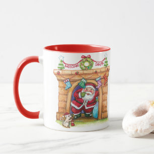 Süßer Cartoon lustiger Weihnachtsmann kommt den Sc Tasse