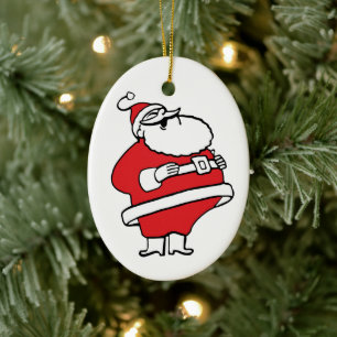 Süßer Cartoon lustiger Weihnachtsmann lachend Ho H Keramik Ornament