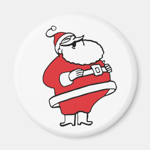 Süßer Cartoon lustiger Weihnachtsmann lachend Ho H Magnet