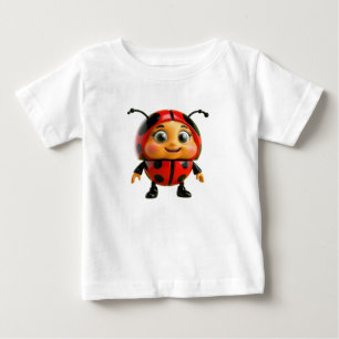 Süßer Cartoon-Marienkäfer-Charakter Baby T-shirt