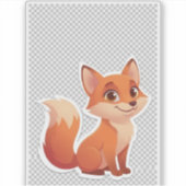Süßer Cartoon Orange Fuchs Aufkleber (Vorderseite)