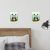 Süßer Cartoon-Panda auf Bambusfleck Bilderwand Sets (Schlafzimmer)