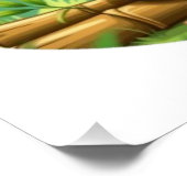 Süßer Cartoon-Panda auf Bambusfleck Poster (Ecke)