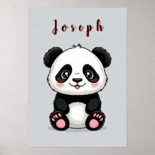 Süßer Cartoon-Panda 🐼✨ Gemütliche Kinderzimmer-De Poster