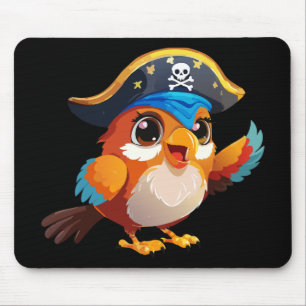 Süßer Cartoon-Papageien-Pirat Mousepad