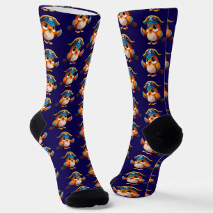 Süßer Cartoon-Papageien-Pirat Socken