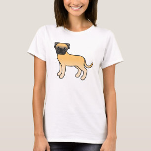 Süßer Cartoon-Reh-Bullmastiff-Hund T-Shirt