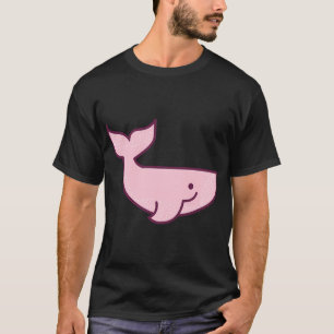 süßer Cartoon-Rosa-Wal T-Shirt