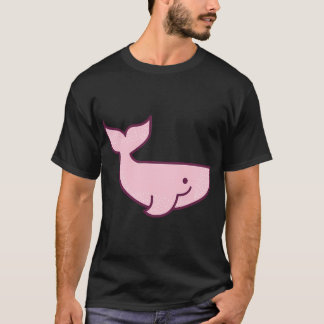 süßer Cartoon-Rosa-Wal T-Shirt
