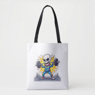 „Süßer Cartoon-Skelett-Gewichtheber • Lustiger Fit Tasche