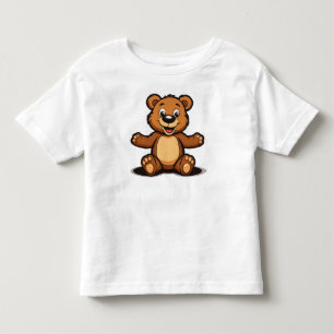 Süßer Cartoon-Teddybär sitzend Kleinkind T-shirt