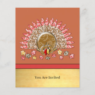 Süßer Cartoon-Thanksgiving-Truthahn Flyer