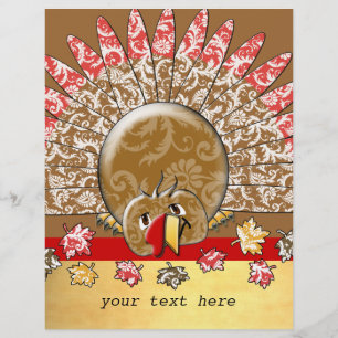 Süßer Cartoon-Thanksgiving-Truthahn Flyer