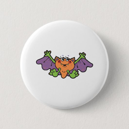 süßer Cartoon-Vampirfledermaus Button (Vorderseite)
