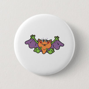 süßer Cartoon-Vampirfledermaus Button