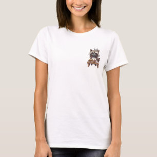 Süßer Cartoon-Waschbär-Koch beim Fotografieren T-Shirt