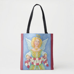 Süßer Cartoon-Weihnachtsengel mit Freudbanner Tasche