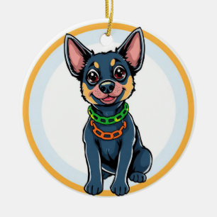 Süßer Cartoon-Welpe Keramik Ornament