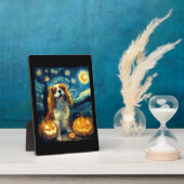 Süßer Cavalier King Charles Spaniel Hund Halloween Fotoplatte (Seite)