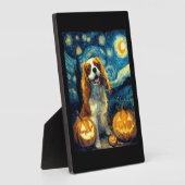 Süßer Cavalier King Charles Spaniel Hund Halloween Fotoplatte (Seite)