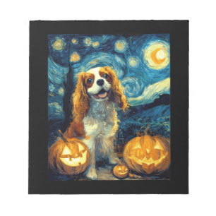 Süßer Cavalier King Charles Spaniel Hund Halloween Notizblock