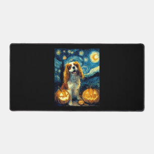 Süßer Cavalier King Charles Spaniel Hund Halloween Schreibtischunterlage