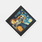 Süßer Cavalier King Charles Spaniel Hund Halloween Serviette (Ecke)