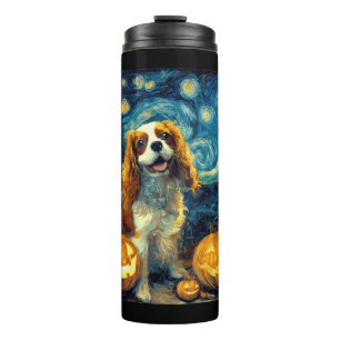 Süßer Cavalier King Charles Spaniel Hund Halloween Thermosbecher