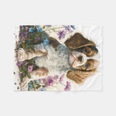 Süßer Cavalier Spaniel Welpe Fleecedecke (Vorderseite (Horizontal))