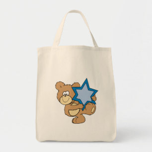 süßer Chanukka-Teddybär mit Davidstern Tragetasche