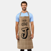 Süßer Chef Brown Gingham Schürze (Getragen)
