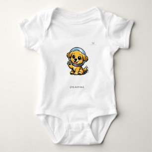 Süßer Chibi-Astronauten-Welpen-Hund personalisiert Baby Strampler